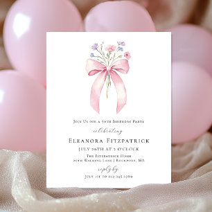 BUDGET 90e anniversaire Pink Bow Fleur sauvage Inv
