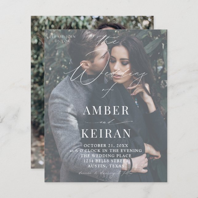 Budget à peine il Shades - Mariage photo (Devant / Derrière)