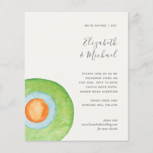 Budget Abstrait Coral vert Aqua Mariage Invite