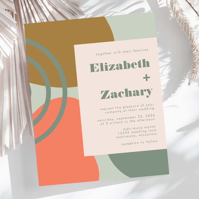 Budget Abstrait Sage Green Faire-part de mariage (Créateur téléchargé)