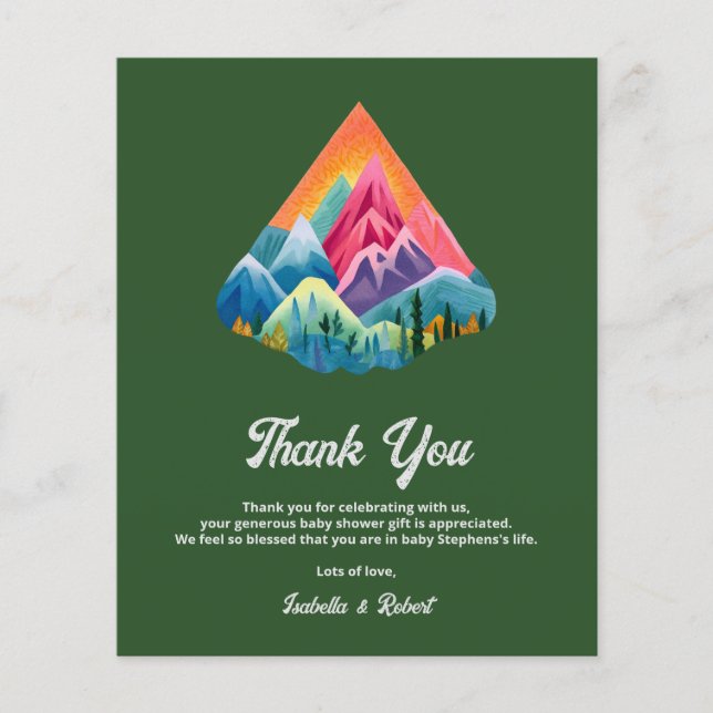 Budget Adventure Attend le Merci Baby shower (Devant)