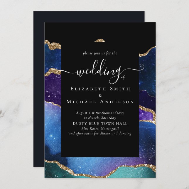 BUDGET AGATE Blue Purple Gold Mariage Budget (Devant / Derrière)