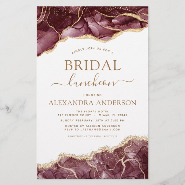 Budget Agate Bourgogne Fête des mariées Luncheon O (Devant)