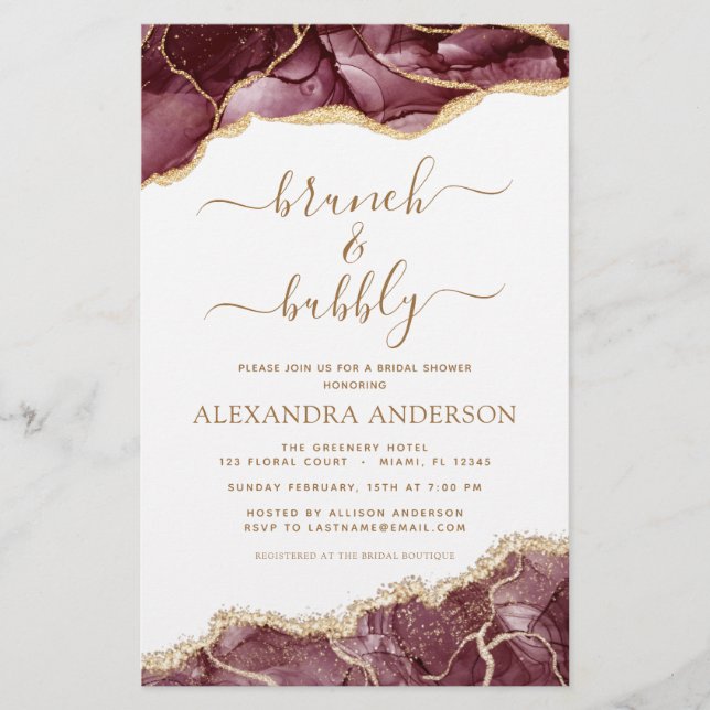 Budget Agate Bourgogne Gold Brunch & Bubbly (Devant)