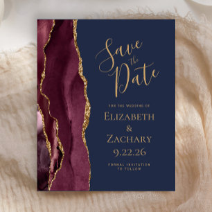 Budget Agate Burgundy Gold Navy Enregistrer la dat