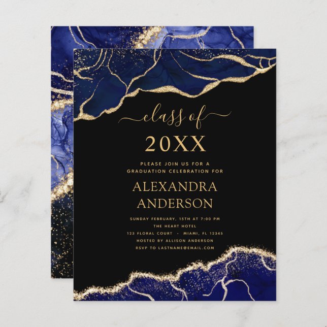 Budget Agate Graduation Class of 2023 Navy Blue (Devant / Derrière)