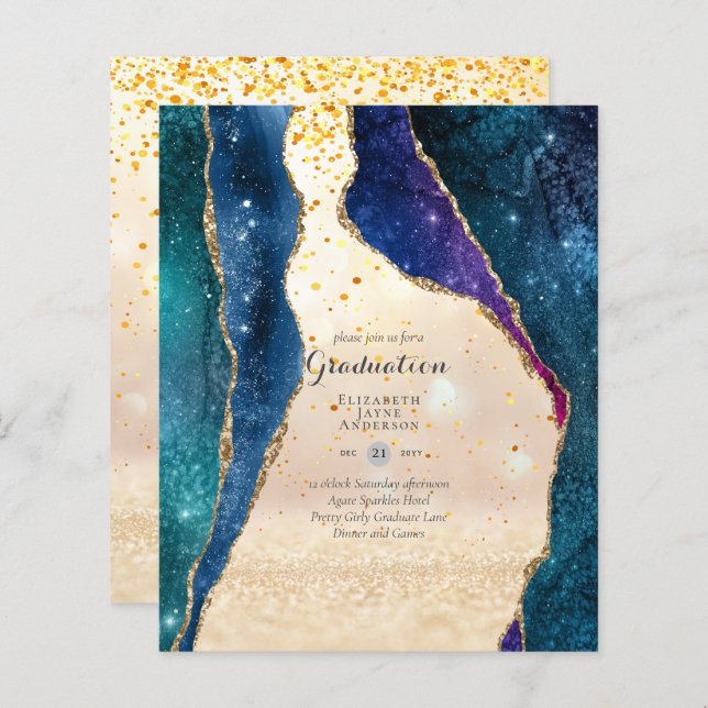 BUDGET Agate GRADUY Invitations Parties scintillan (Devant / Derrière)