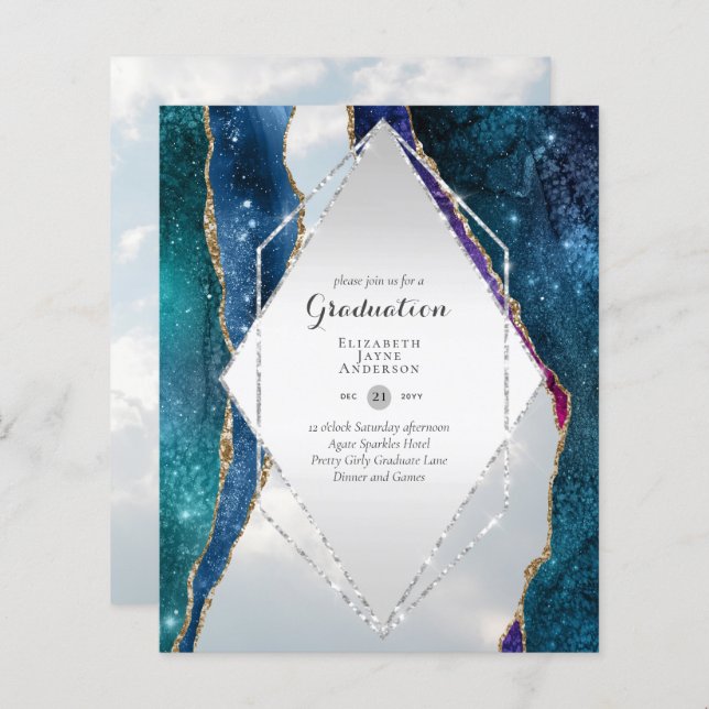 BUDGET Agate GRADUY Invitations Parties scintillan (Devant / Derrière)