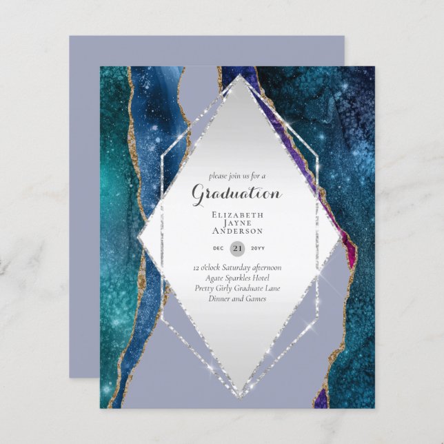 BUDGET Agate GRADUY Invitations Parties scintillan (Devant / Derrière)