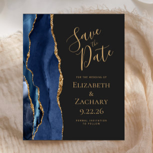 Budget Agate Marine Blue Dark Wedding Enregistrer