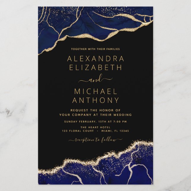 Budget Agate Marine Blue Gold Mariage (Devant)