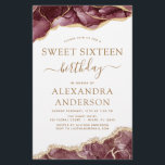 Budget Agate Sweet 16 Or Bourgogne<br><div class="desc">Budget Agate Geode Bourgogne et Gold Foil Invitations de fête d'anniversaire - comprend un script moderne magnifique et élégant pour le Sweet sixteen spécial (16e) fête d'anniversaire.</div>