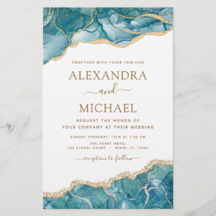 Budget Agate Turquoise Turquoise Gold Mariage