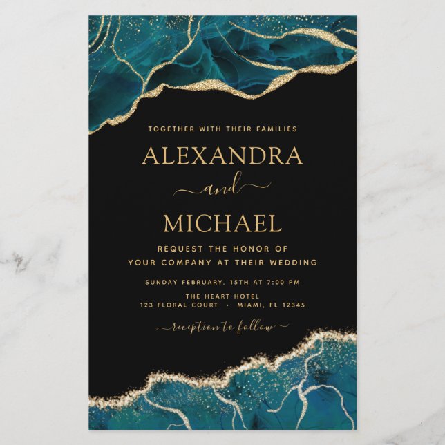 Budget Agate Turquoise Turquoise Gold Mariage (Devant)