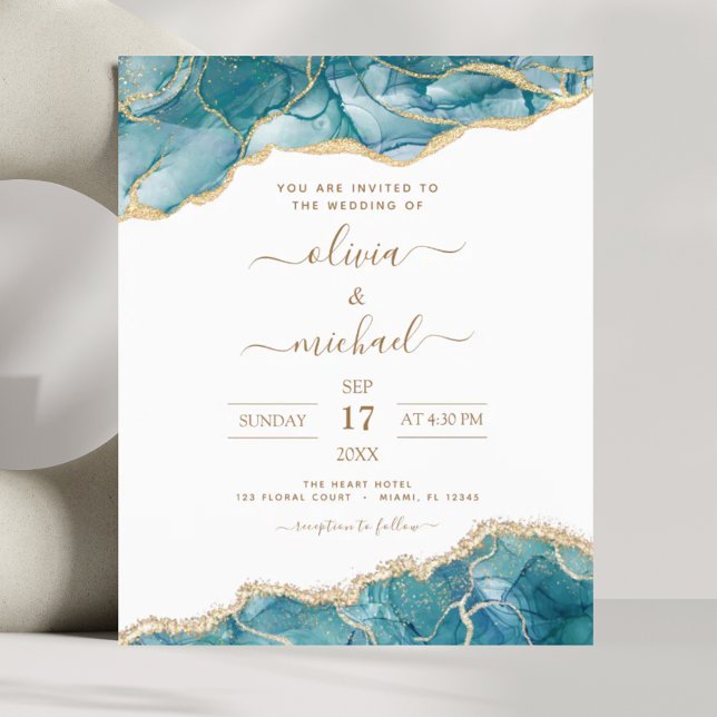 Budget Agate Turquoise Turquoise Gold Mariage (Créateur téléchargé)