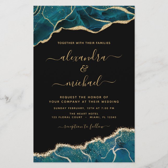 Budget Agate Turquoise Turquoise Gold Mariage (Devant)