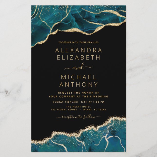 Budget Agate Turquoise Turquoise Gold Mariage (Devant)