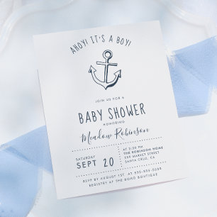 Budget Ahoy ! C'est un garçon ! Baby Shower nautiq