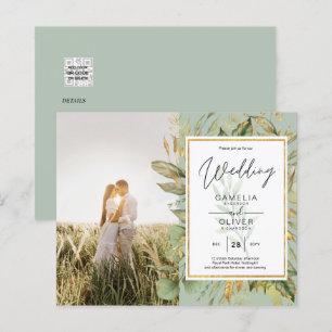 Budget All-in1 PHOTO Verdure Mariage RSVP QR CODE