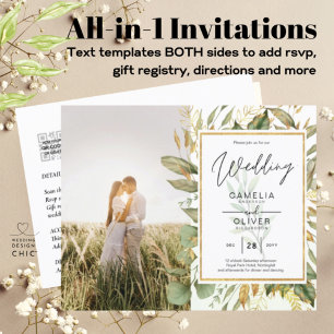Budget All-in1 PHOTO Verdure Mariage RSVP QR CODE
