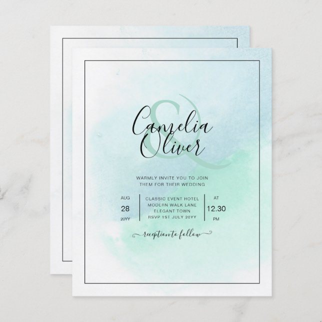 BUDGET All-in-1 Verre de mer Mariage Turquoise (Devant / Derrière)