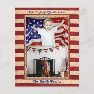 BUDGET American Flag 4 juillet Parti Invitation