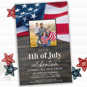 Budget American Flag Photo 4 juillet Parti Invit