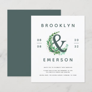 Budget Ampersand Eucalyptus Faire-part de mariage