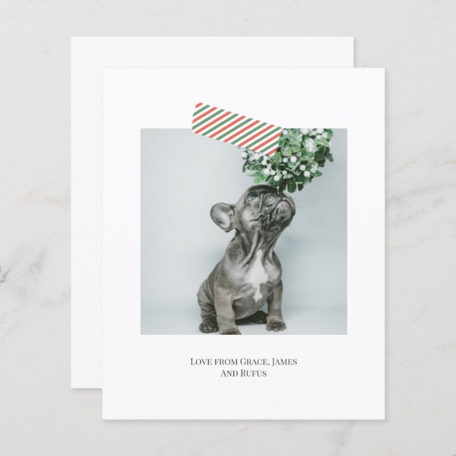 Budget amusant Bande rayée Photo de Noël (Devant / Derrière)