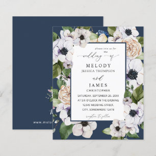Budget Anemone Blanc Floral Mariage - Bleu