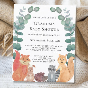 Budget Animaux de bois grand-mère Invitation Baby 