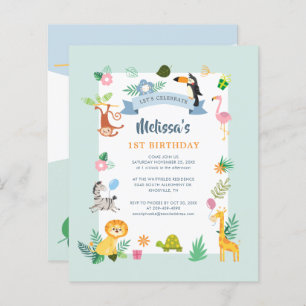 Budget Animaux tropicaux 1er anniversaire Invitati