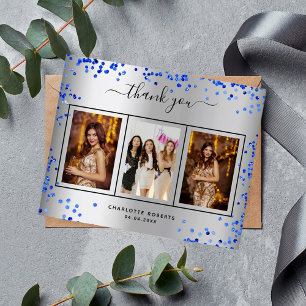 Budget anniversaire argent bleu royal photo merci