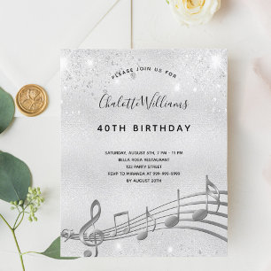 Budget anniversaire argent notes de musique partie