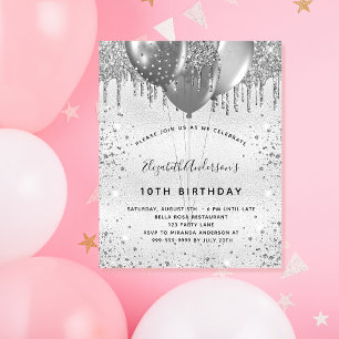 Budget anniversaire argent parties scintillant mét