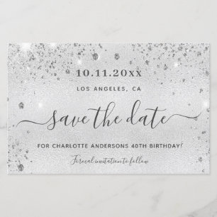 Budget anniversaire argent parties scintillant mét