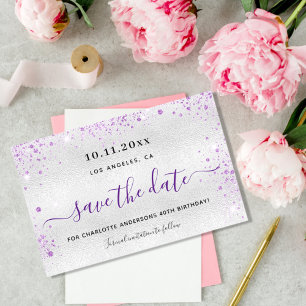 Budget anniversaire argent violet enregistrer la d