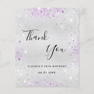 Budget anniversaire argent violet parties scintill