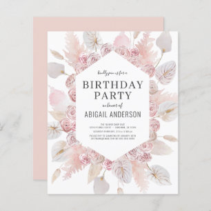 Budget Anniversaire Boho Blush Pink Party Invitati