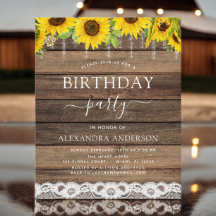 Budget Anniversaire Fête Tournesol Invitation rust