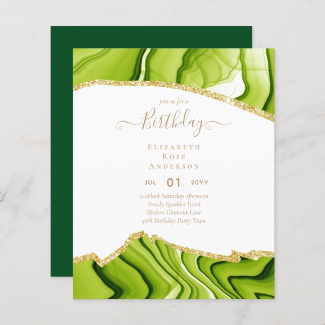 BUDGET ANNIVERSAIRE Invitation ANY 16 18 21e 40 50 (Devant / Derrière)