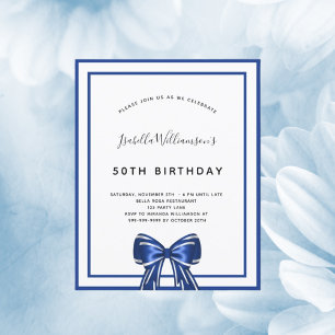 Budget anniversaire marine bleu blanc arc invitati