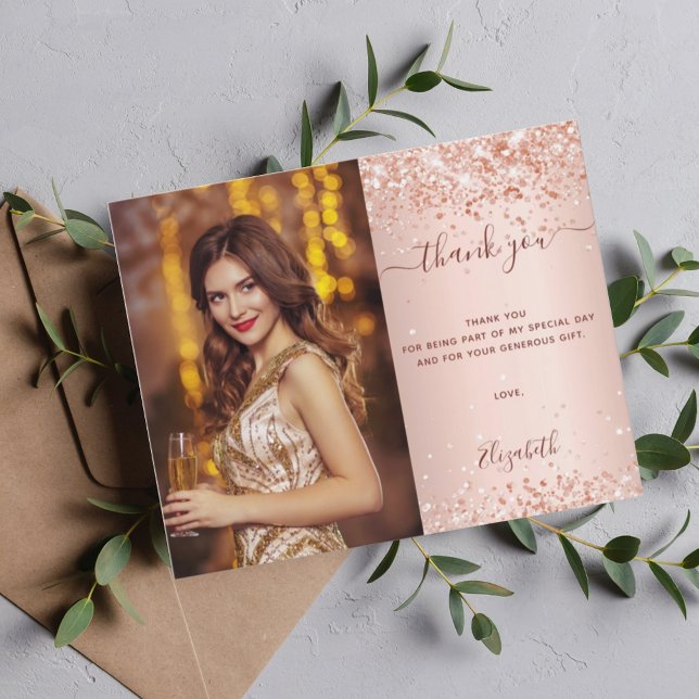 Budget anniversaire rose blush photo merci (Créateur téléchargé)