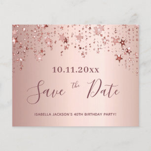 Budget anniversaire rose étoiles or enregistrer la