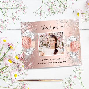 Budget anniversaire rose or argent photo merci