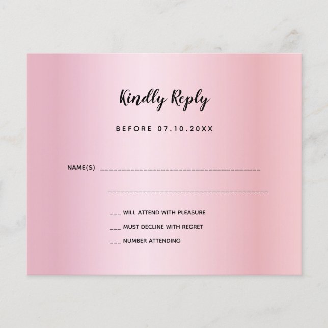 Budget anniversaire rose or violet arc RSVP (Devant)