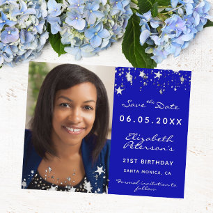 Budget anniversaire royal bleu photo Enregistrez l
