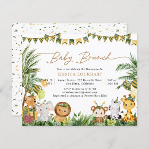 Budget Aquarelle Animaux Bébé Brunch Invitation