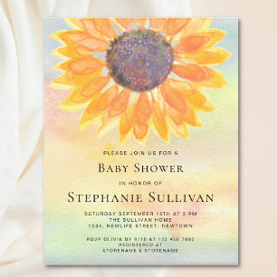 Budget Aquarelle Baby shower de tournesol Invitati