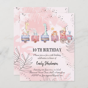 BUDGET Aquarelle Cartoon Animaux Anniversaire Invi